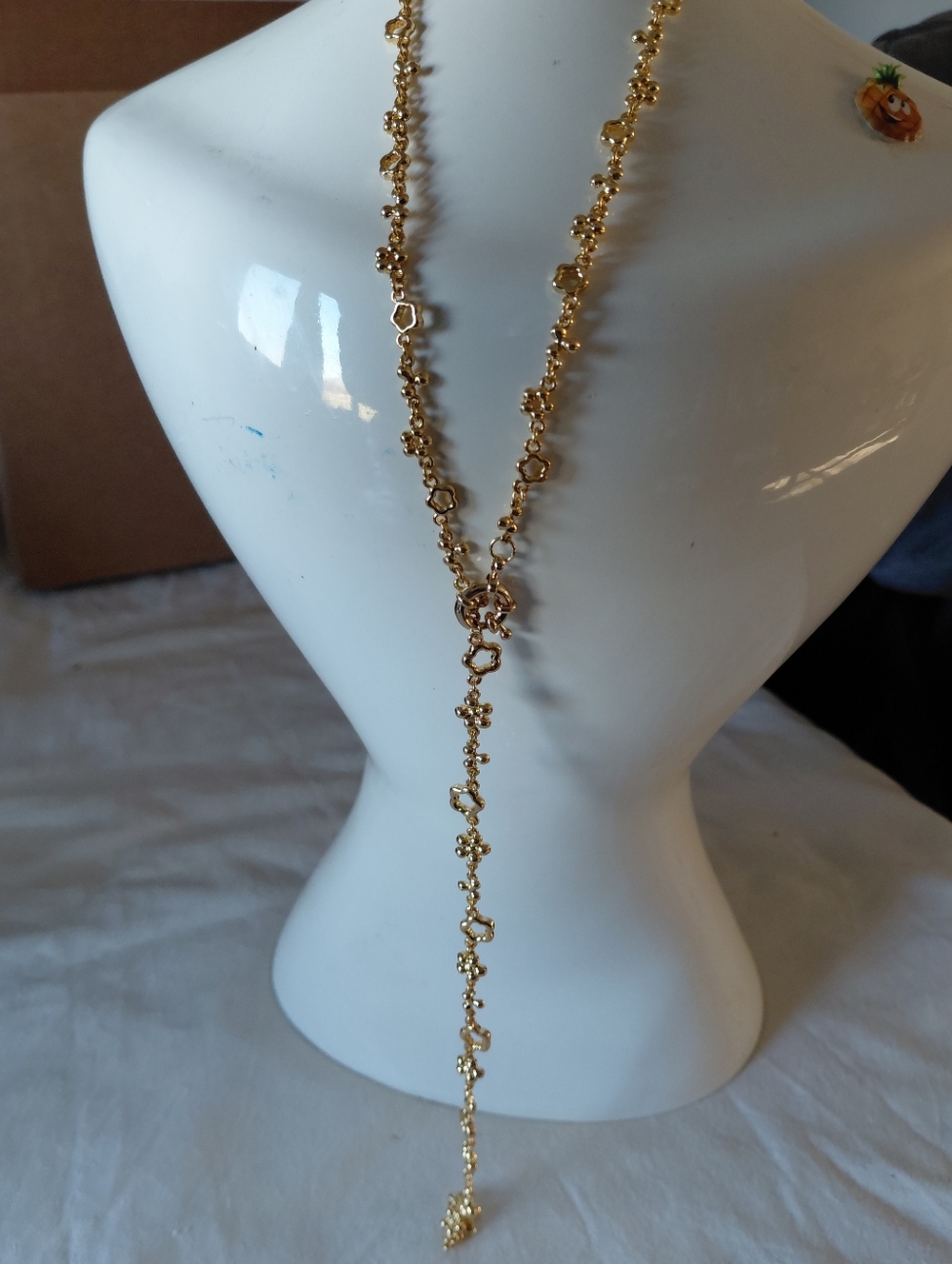 Gold Long Y-Lariat Necklace - Elegant Women’s Jewelry